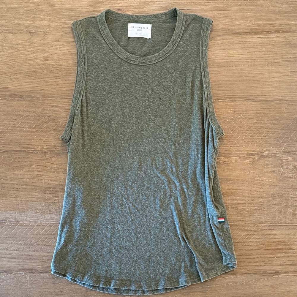Sol Angeles Olive Sleeveless Tee